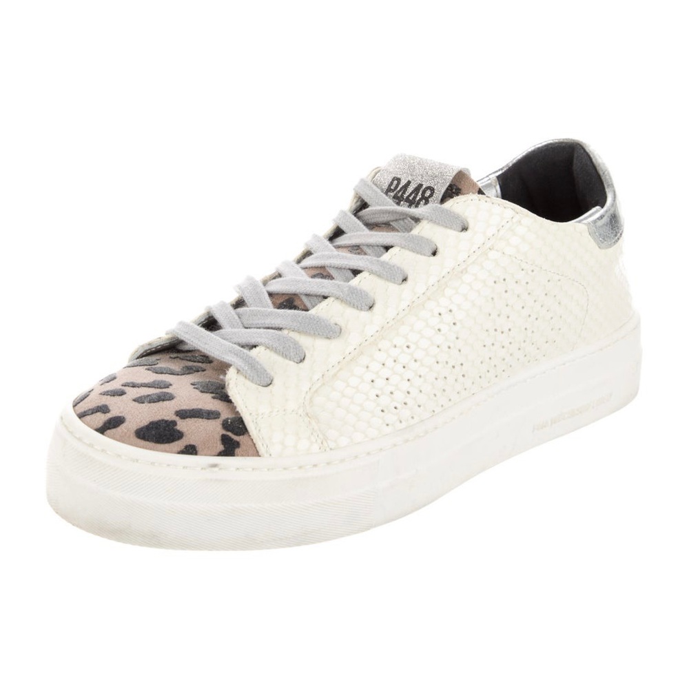 P448 Thea Python Roccia White Leather Platform‎ Sneakers